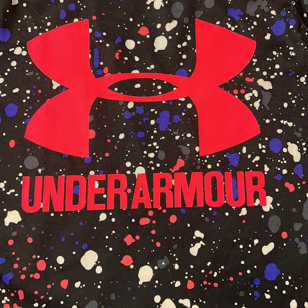 Under Armour Kids Paint Splatter Active Tee - Black and Pink Size Youth Medium - Picture 2 of 6